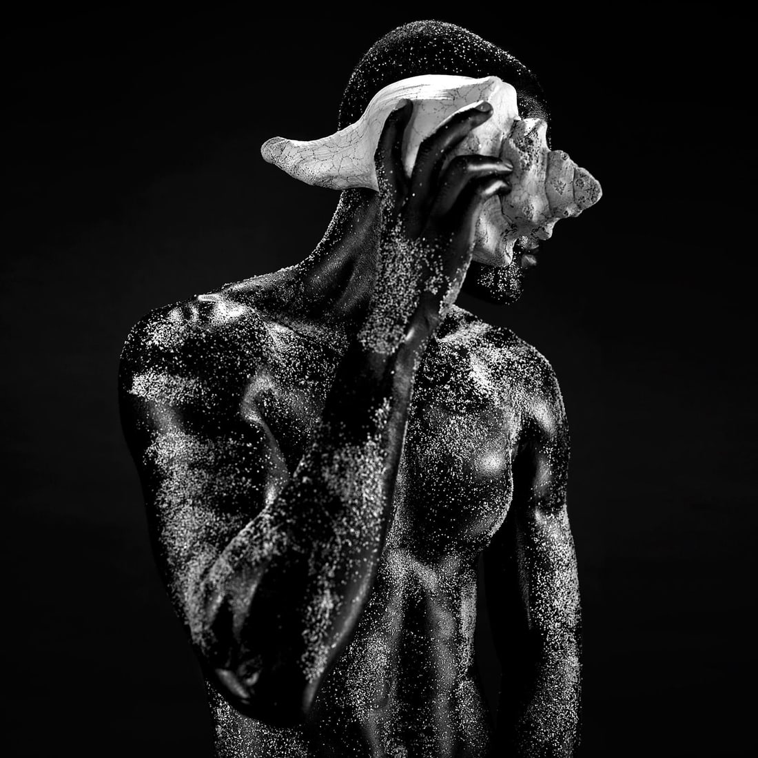 Giuliano Bekor OTHER 4 Black & White Photography 40 x 40 Ed of 10: Giuliano Bekor OTHER 4 Black & White Photography 40 x 40 Ed of 10 "OTHER 4" is a striking black and white archival pigment photography piece by Giuliano Bekor, measuring 40" x 40" (101.6 cm x 101.6 cm