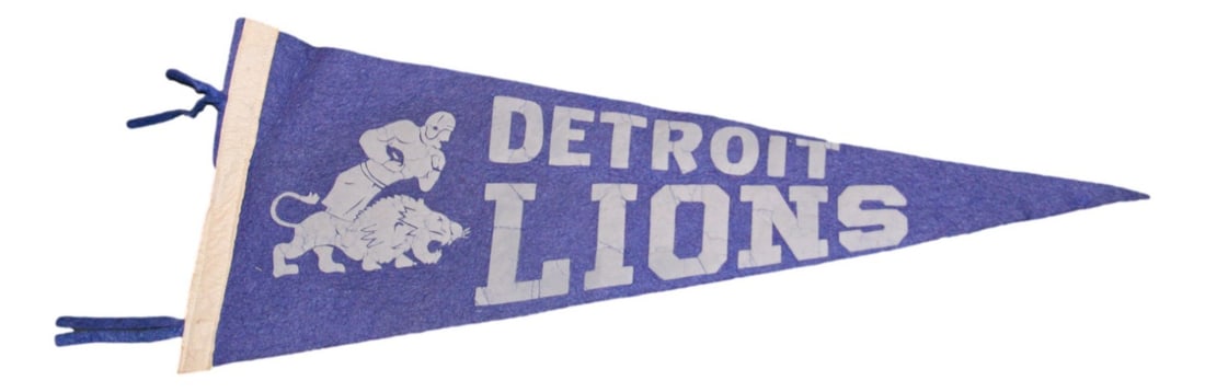 Vintage Detroit Lions Football 28 Inch Full Size Pennant (1 of 4)