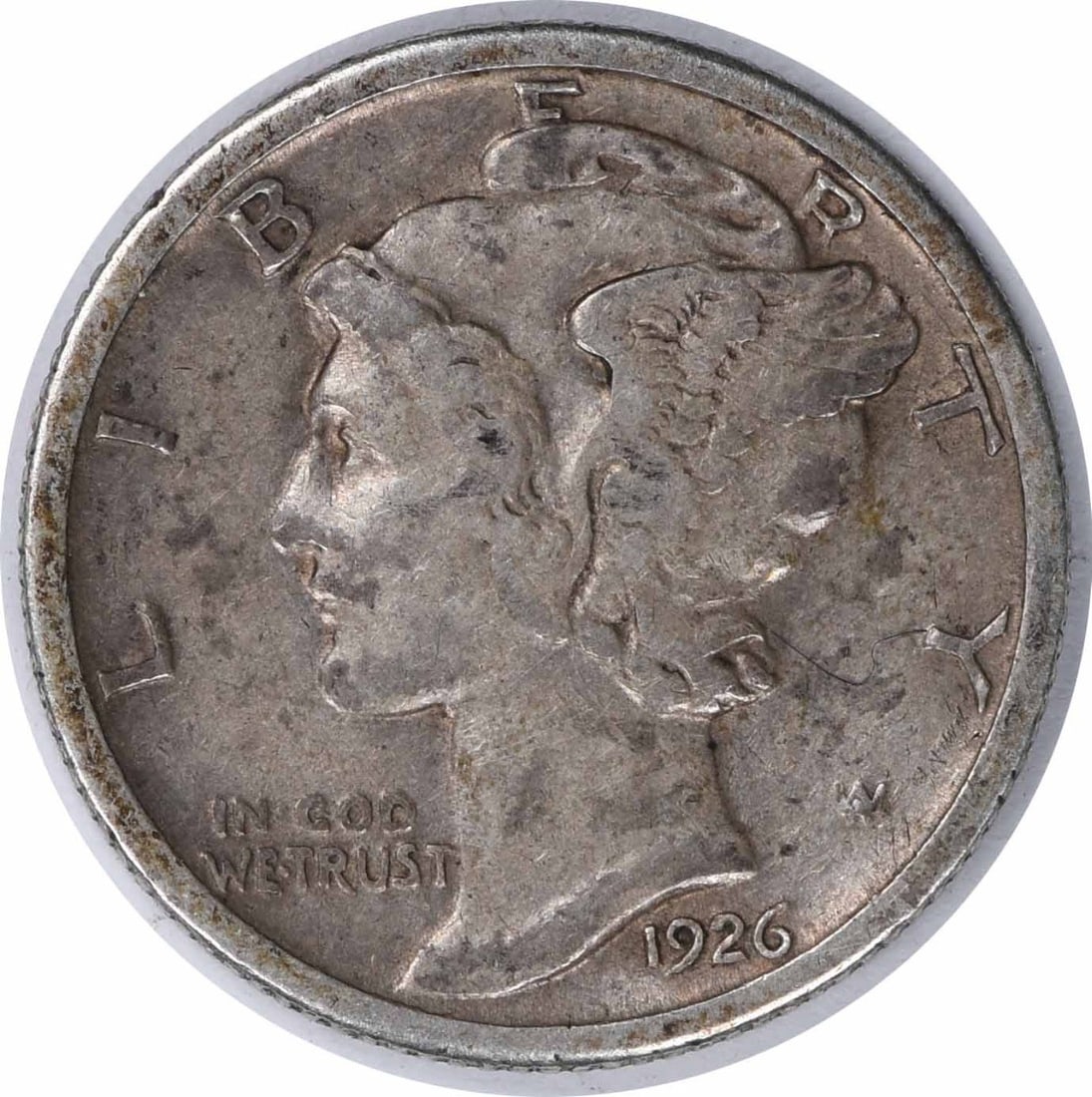 1926-S Mercury Dime 90% Silver XF by Weinman Uncertified: 1926-S Mercury Dime 90% Silver XF by Weinman Uncertified This 1926-S Mercury Silver Dime is a beautiful example of early 20th-century U.S. coinage. Featuring a design by Adolph Alexander Weinman, this