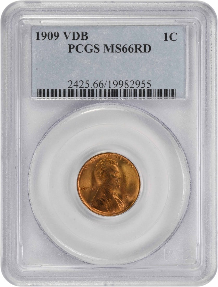 1909 VDB Lincoln Cent MS66RD PCGS Uncirculated Copper Coin (1 of 2)