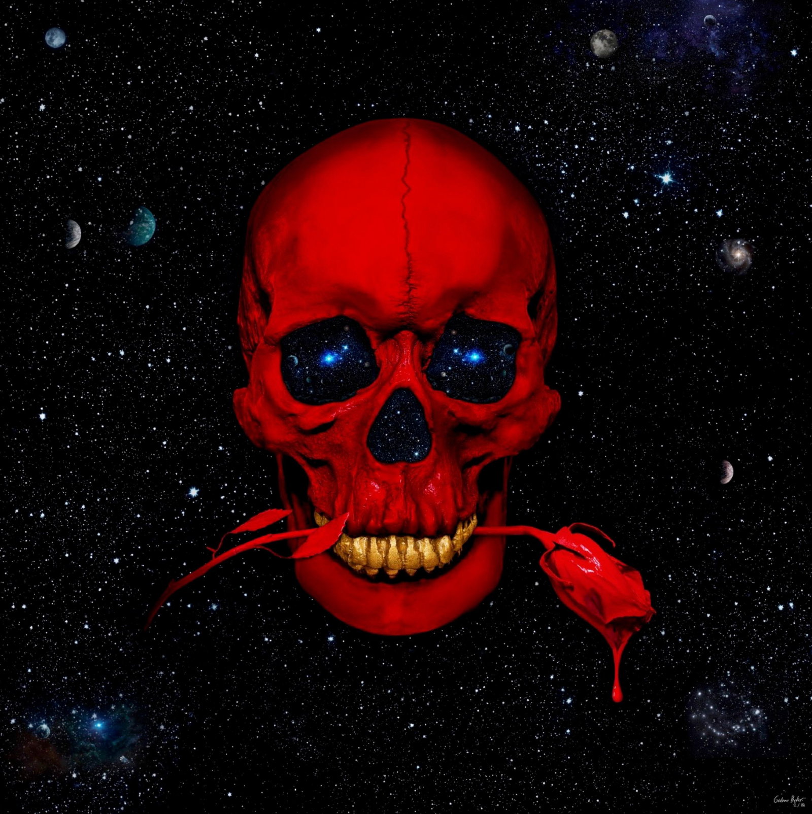 Giuliano Bekor 3D Lenticular Skull Photography 40x40 Ed. 1/8 with LED Light (1 of 10)
