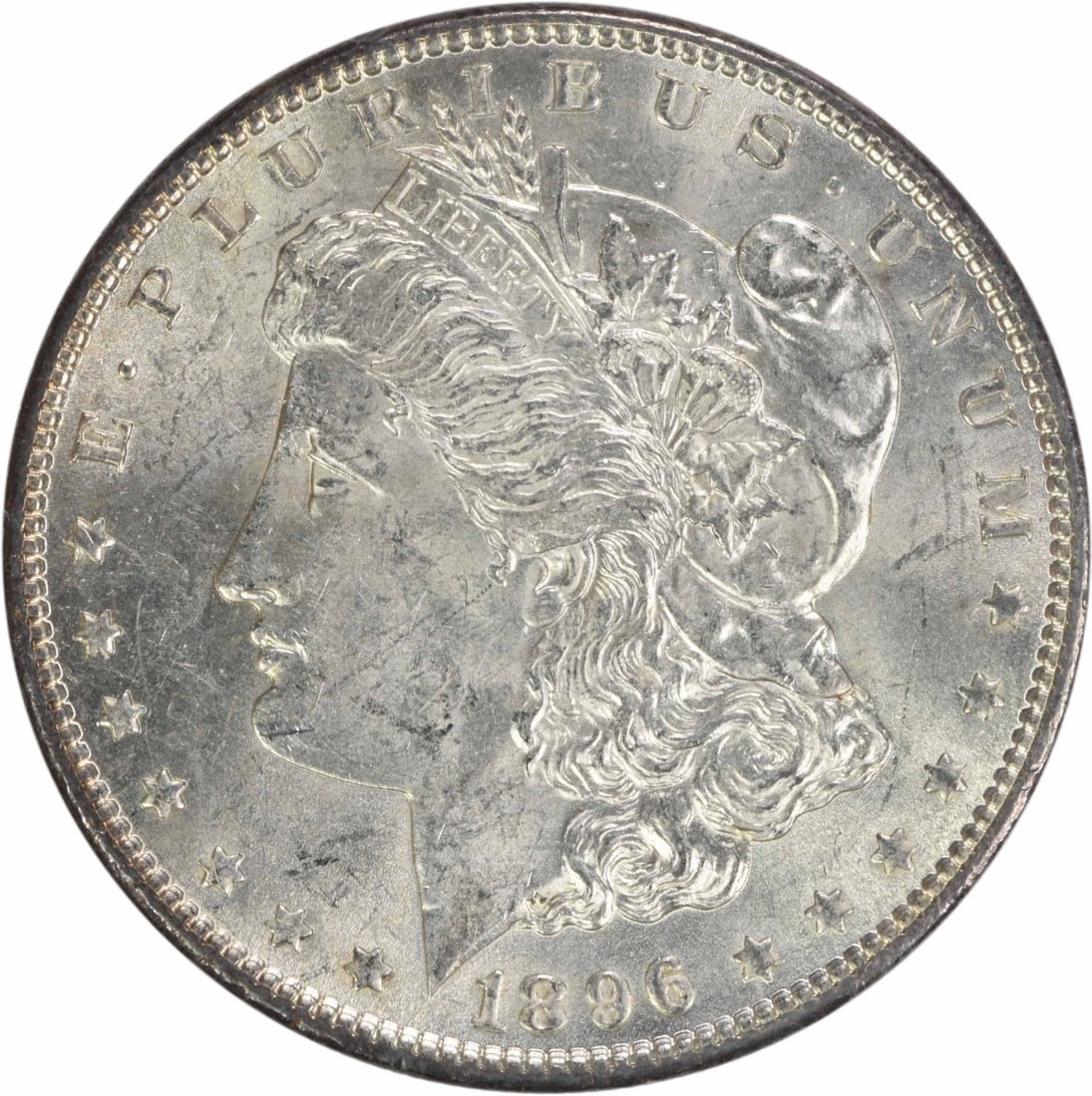Choice BU 1896 Morgan Dollar Silver Uncertified No Mint Mark (1 of 2)