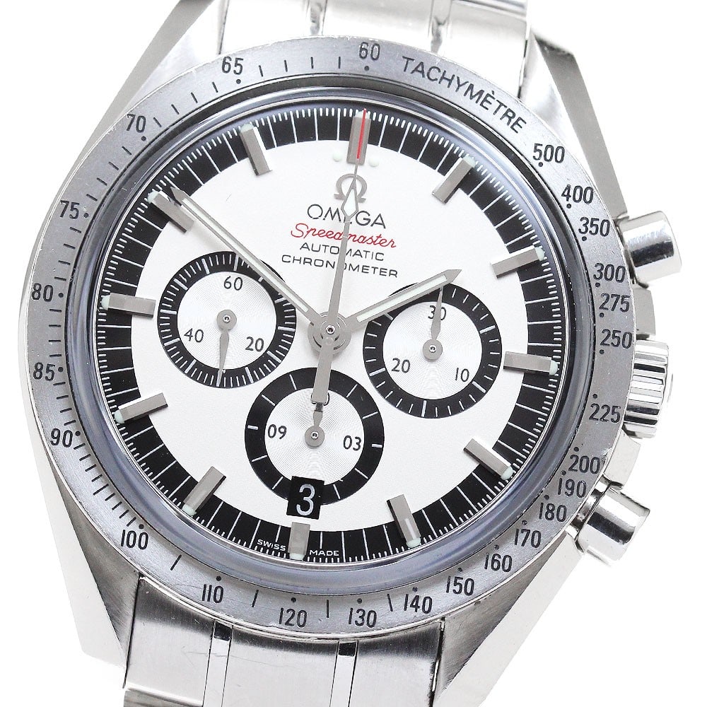 OMEGA Speedmaster Schumacher Racing Legend Automatic Chronograph: OMEGA Speedmaster Schumacher Racing Legend Automatic Chronograph This is an OMEGA 3506.31 Speedmaster Racing Legend Schumacher chronograph automatic wristwatch designed for men. Made in Switzerland, t