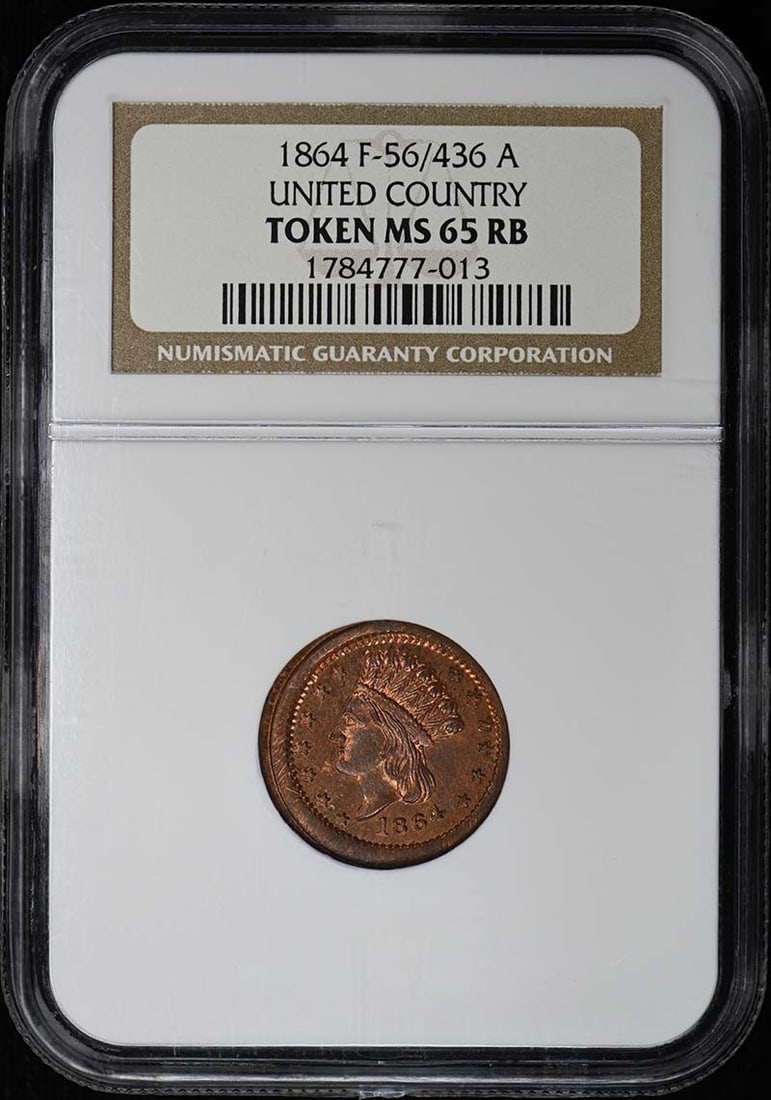 United States 1864 CTW F-56/436a Civil War Token NGC MS65RB R6 (1 of 4)