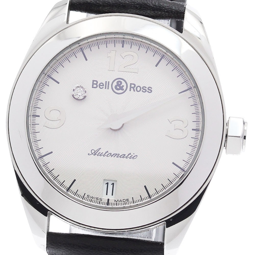 Bell Ross Mystery Diamond 215S Automatic Date Womens Watch: Bell Ross Mystery Diamond 215S Automatic Date Womens Watch This Bell & Ross Mystery Diamond Date Automatic wristwatch is designed for women and features a stainless steel case paired with a leather st