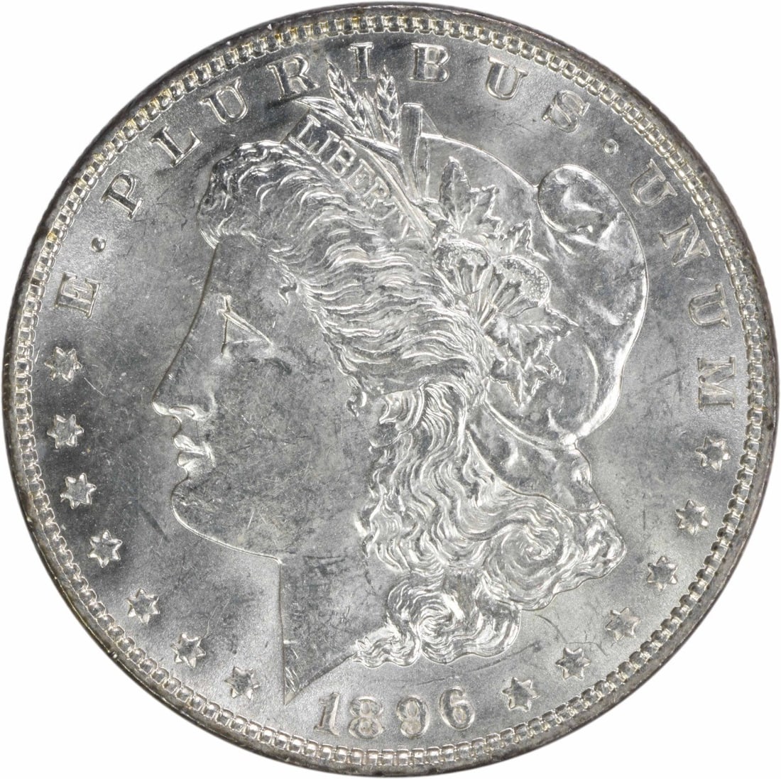 Choice BU 1896 Silver Dollar Morgan Uncertified No Mint Mark: Choice BU 1896 Silver Dollar Morgan Uncertified No Mint Mark This 1896 Morgan Silver Dollar is a Choice Brilliant Uncirculated (BU) coin from the United States. It is composed of silver, has no mint m