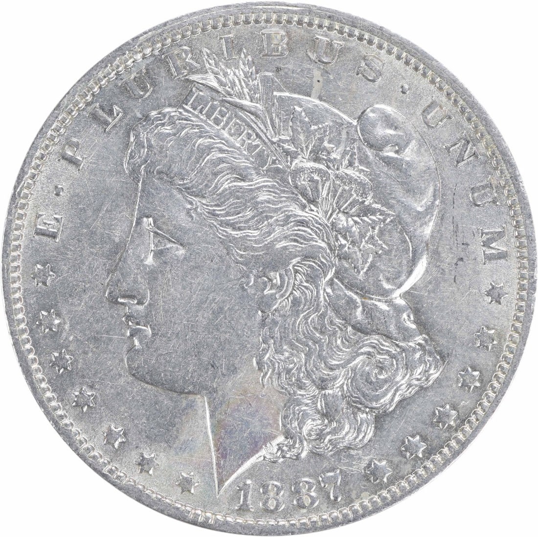 AU Grade 1887 O New Orleans Morgan Silver Dollar Uncertified (1 of 2)