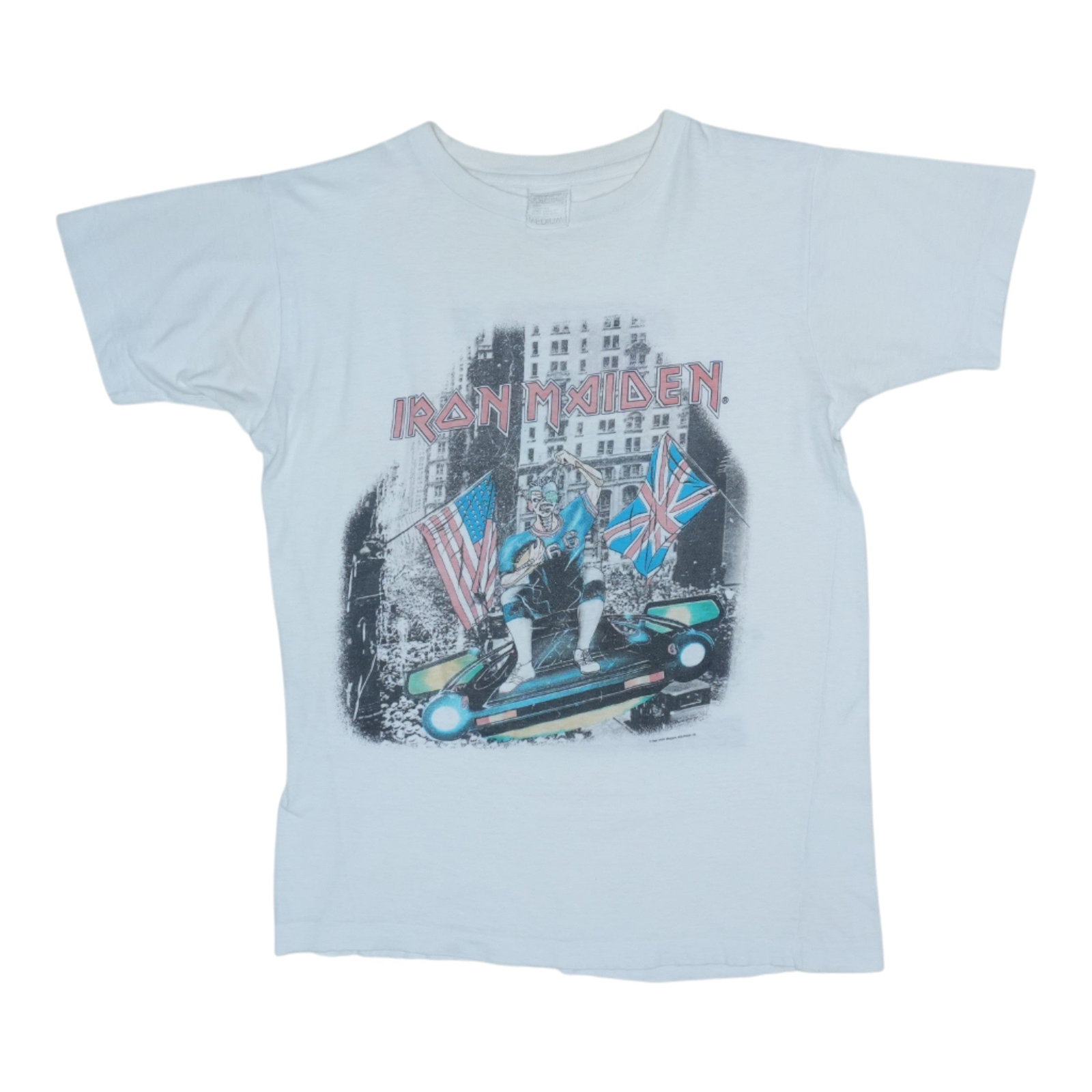 Vintage 1987 Iron Maiden New York Concert Cotton Band T Shirt: Vintage 1987 Iron Maiden New York Concert Cotton Band T Shirt This is an original vintage 1987 Iron Maiden Somewhere In New York concert shirt featuring front and back graphics. The shirt is in good c