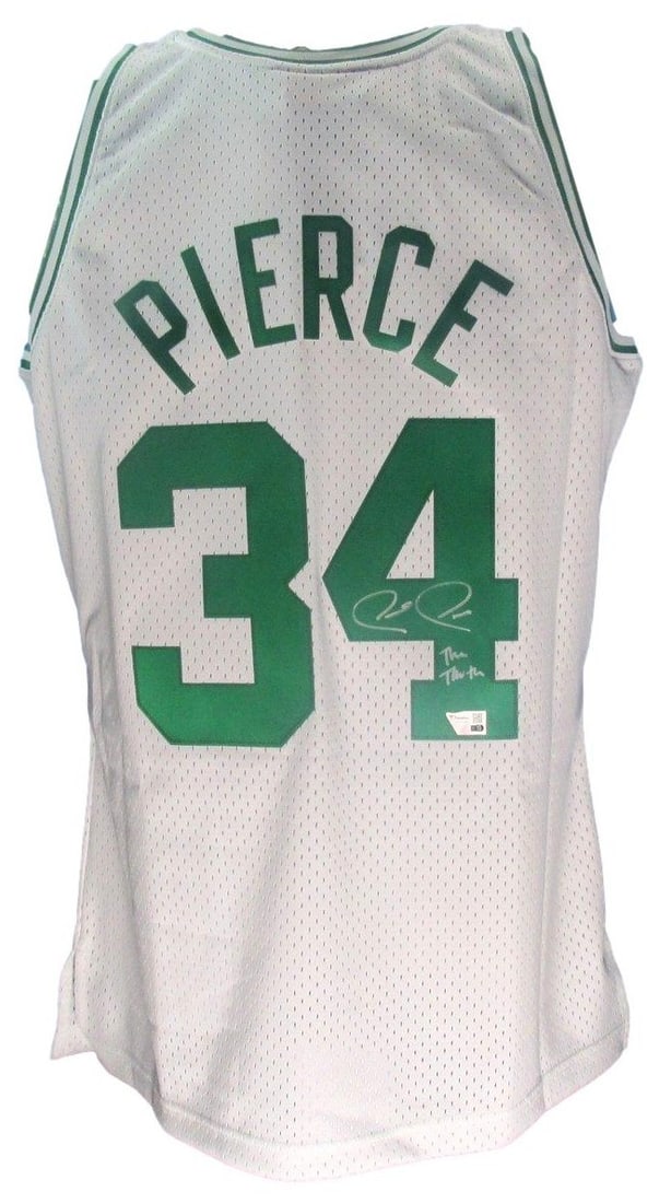 Paul Pierce Autographed Celtics Mitchell & Ness Swingman Jersey Fanatics Authenticated: Paul Pierce Autographed Celtics Mitchell & Ness Swingman Jersey Fanatics Authenticated This pre-owned Mitchell & Ness 2007-08 HWC Swingman jersey features the autograph of Paul Pierce with the inscrip