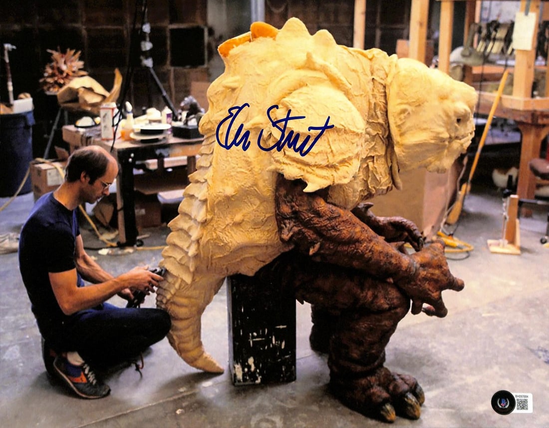 Beckett Certified Eben Stromquist Star Wars ROTJ 11x14 Photo: Beckett Certified Eben Stromquist Star Wars ROTJ 11x14 Photo This 11x14 behind-the-scenes photograph from the production of Star Wars: Return of the Jedi features a rare look inside the creature works