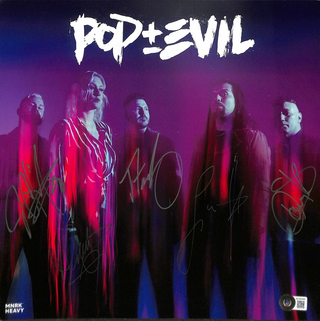 Pop Evil Skeletons album sleeve signed by 5 Beckett LOA (1 of 1)