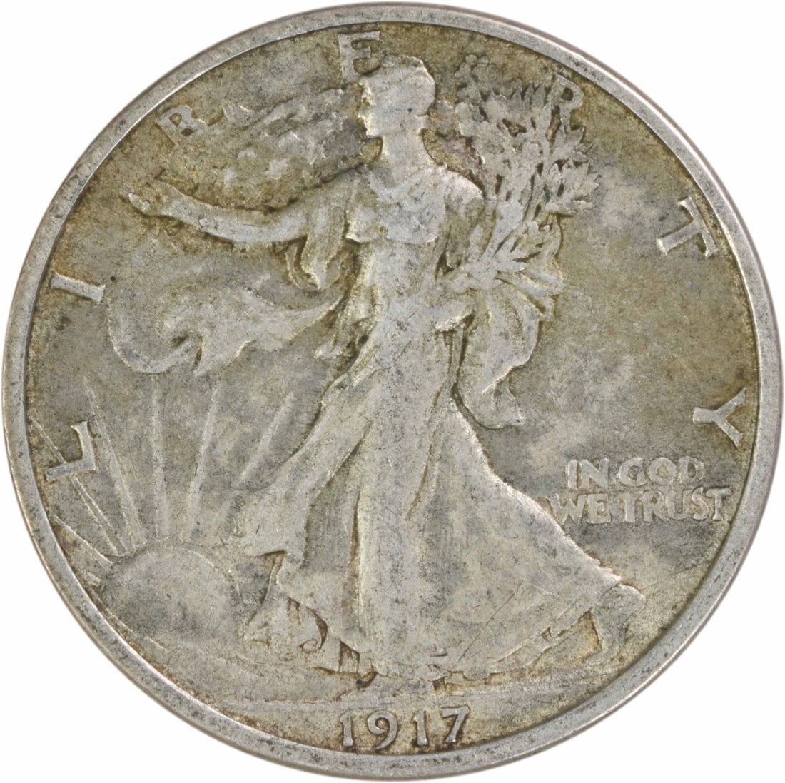 1917 San Francisco Walking Liberty Half Dollar Silver Coin EF Uncertified: 1917 San Francisco Walking Liberty Half Dollar Silver Coin EF Uncertified This 1917-S Walking Liberty Half Dollar is a circulated coin struck at the San Francisco Mint. It features the classic design 
