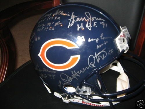 Chicago Bears full size authentic helmet signed by Dick Butkus George Connor and 7 (1 of 2)