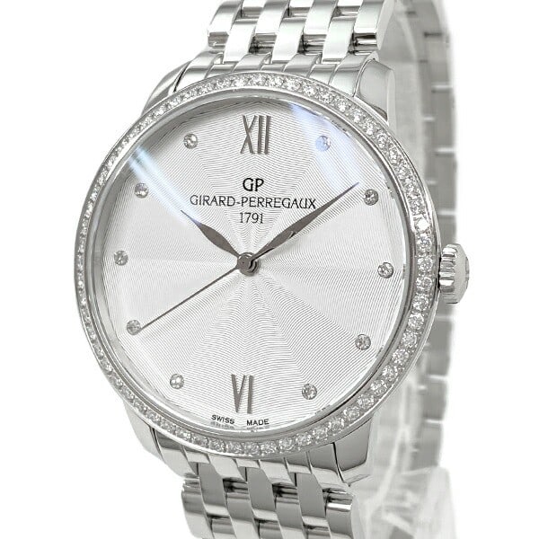 Girard Perregaux 1966 Diamond Stainless Steel Women's Automatic Watch: Girard Perregaux 1966 Diamond Stainless Steel Women's Automatic Watch This Girard Perregaux 1966 women's wristwatch features a 36mm stainless steel case and bracelet, complemented by a silver dial and