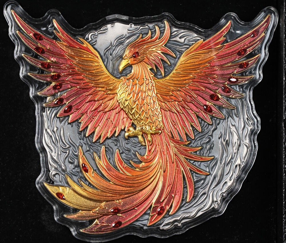 2024 Samoa $10 Silver 500 Gram Phoenix Ascendant Antique Color Coin (1 of 4)