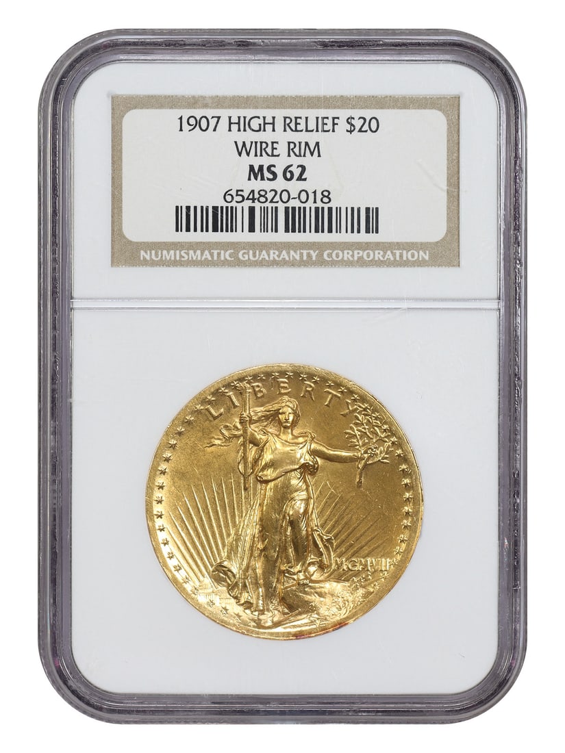 1907 Saint-Gaudens $20 High Relief Wire Edge NGC MS62 (1 of 4)