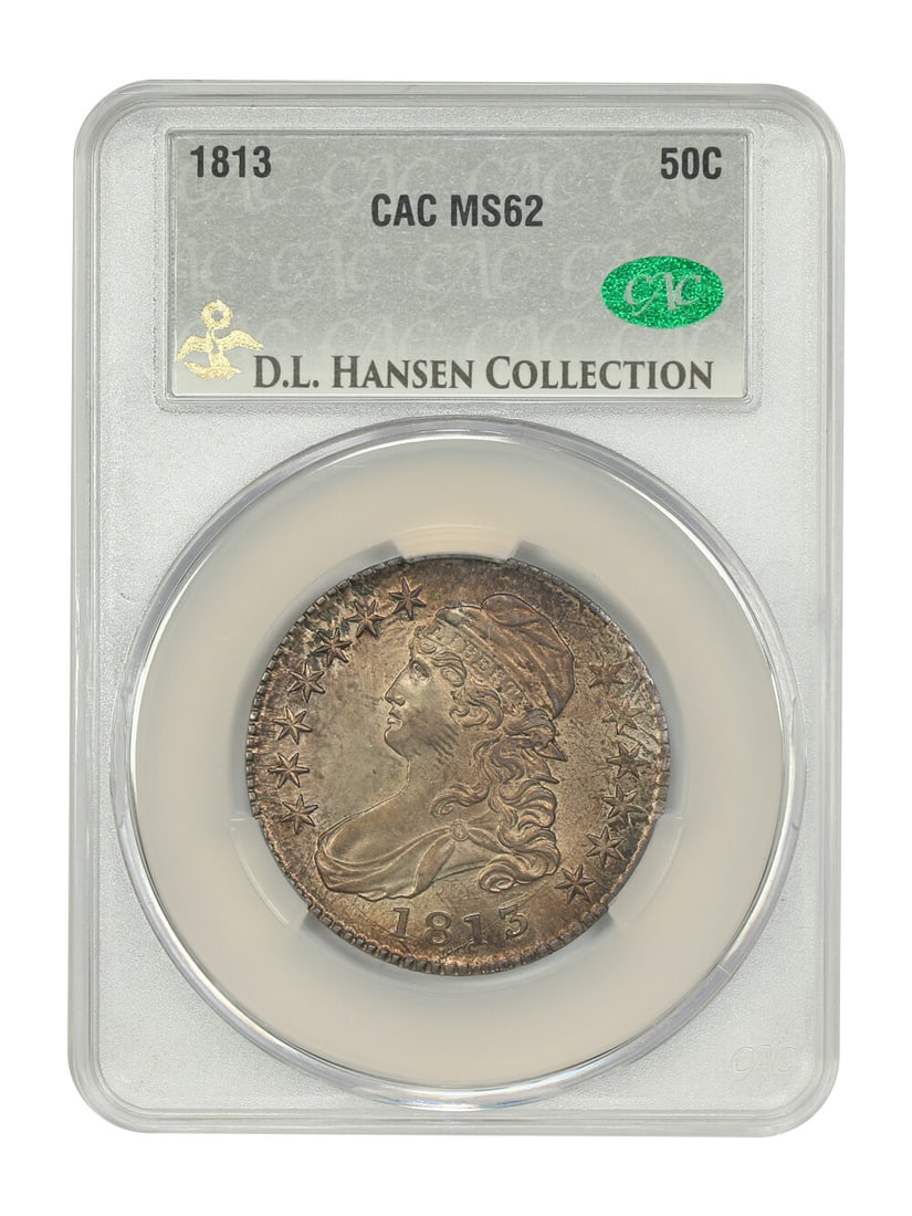 1813 Capped Bust Half Dollar MS62 CACG D.L. Hansen Collection (1 of 4)