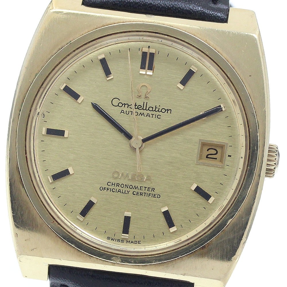 Omega Constellation Date Automatic Men's Wristwatch Ref 166.063-168.048: Omega Constellation Date Automatic Men's Wristwatch Ref 166.063-168.048 This OMEGA Constellation men's wristwatch, reference 166.063-168.048, features a Swiss-made automatic Cal.1001 movement and a go