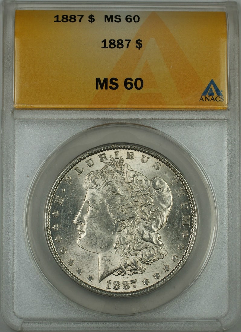 ANACS MS 60 1887 Morgan silver dollar (1 of 2)