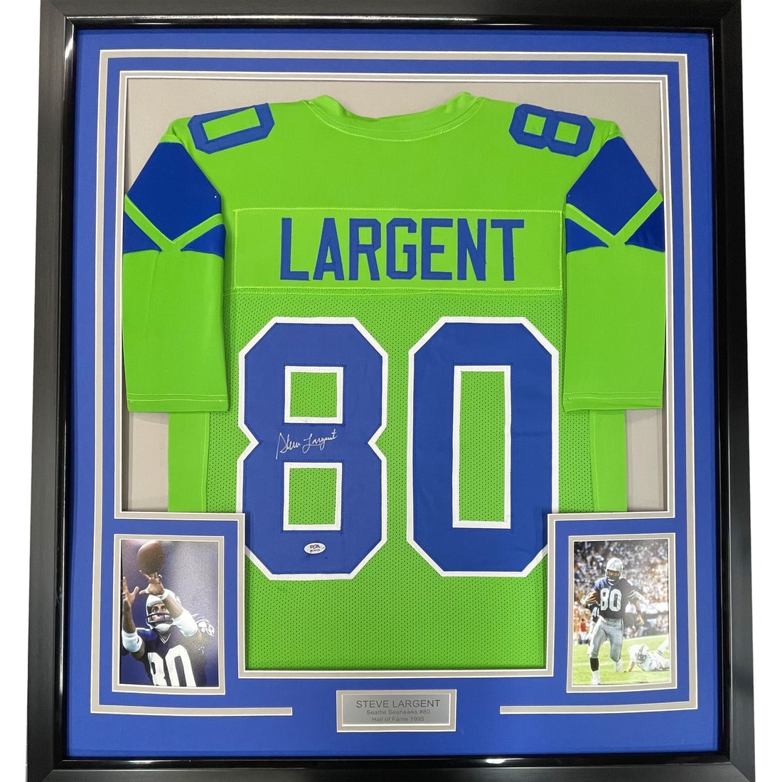 Steve Largent signed framed Seahawks jersey PSA DNA 33x42 (1 of 2)