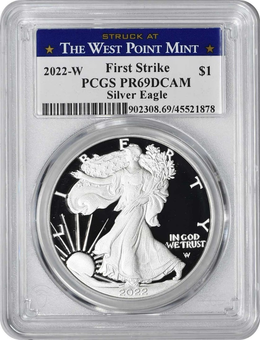 2022-W PCGS PR69DCAM Proof Silver Eagle Dollar West Point (1 of 2)