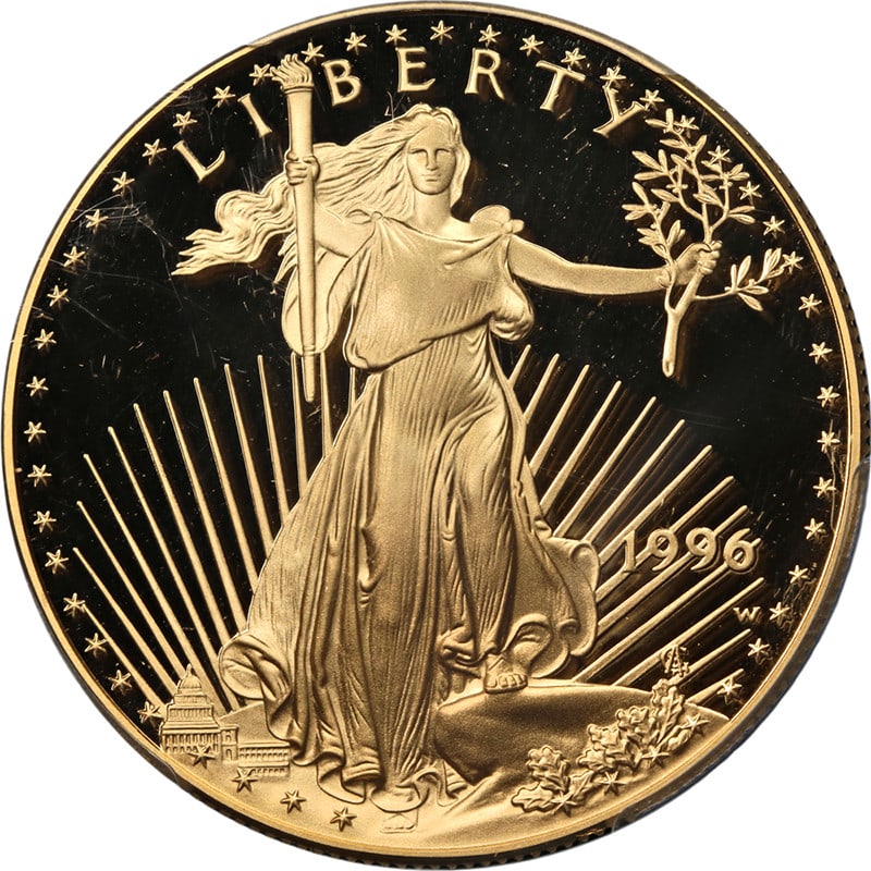 1996-W Gold American Eagle $50 PCGS PR70 DCAM Coin (1 of 4)