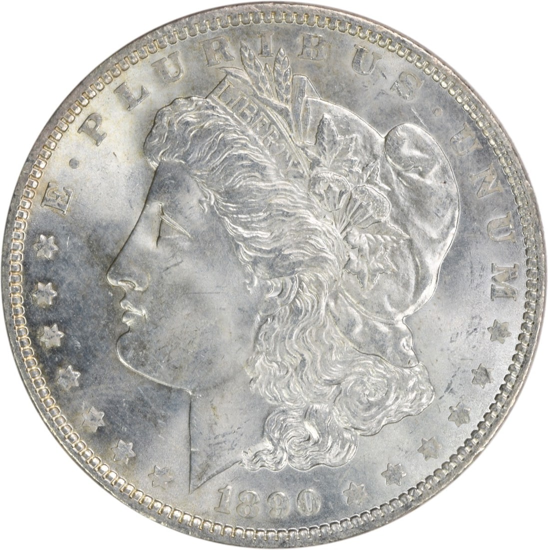 1890 Silver Dollar Morgan Choice BU Uncirculated No Mint Mark: 1890 Silver Dollar Morgan Choice BU Uncirculated No Mint Mark This is an 1890 Morgan Silver Dollar from the United States, featuring a Choice Brilliant Uncirculated (BU) grade. The coin is composed of