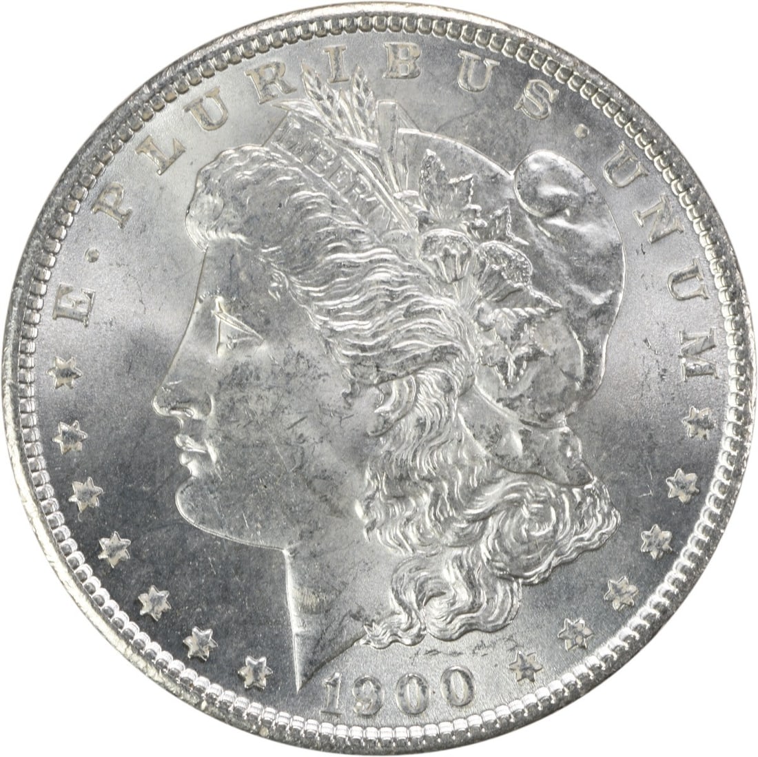 Choice BU 1900 Silver Morgan Dollar Uncertified No Mint Mark: Choice BU 1900 Silver Morgan Dollar Uncertified No Mint Mark This is a 1900 Morgan Silver Dollar from the United States. The coin is uncirculated and graded as Choice Brilliant Uncirculated (BU). It i