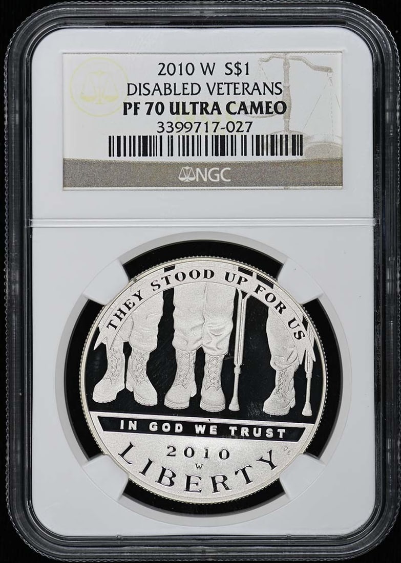 2010 W Modern Commemorative Disabled Veterans S$1 NGC PR70DCAM (1 of 2)