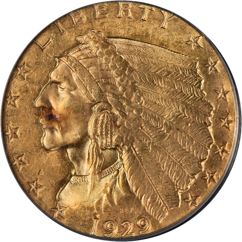 1929 $2.50 Gold Indian Coin PCGS MS63 United States (1 of 4)