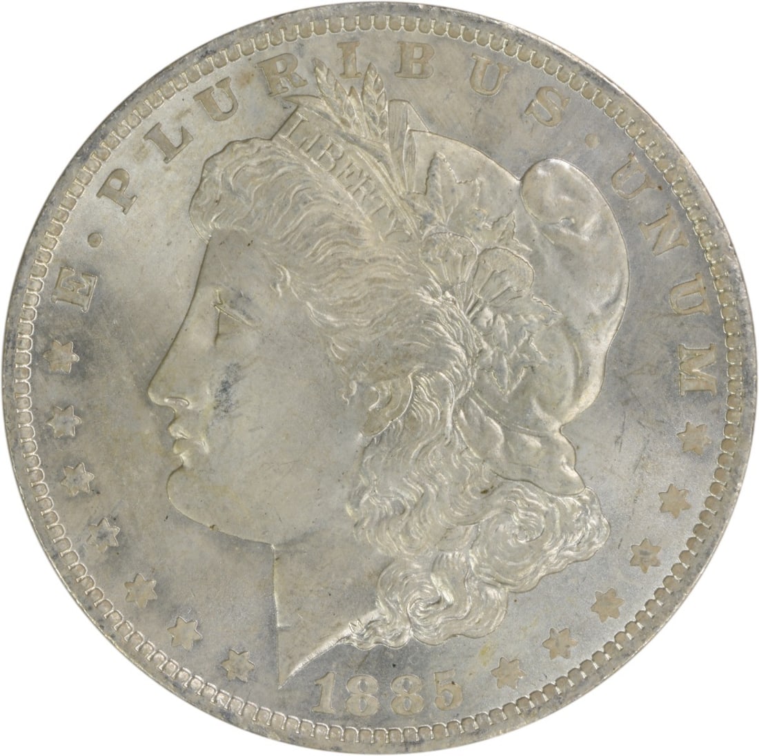 Choice BU 1885-O Silver Dollar Uncertified Morgan Coin: Choice BU 1885-O Silver Dollar Uncertified Morgan Coin This is an 1885-O Morgan Silver Dollar in choice brilliant uncirculated (BU) condition. The coin is uncertified and was struck at the New Orleans
