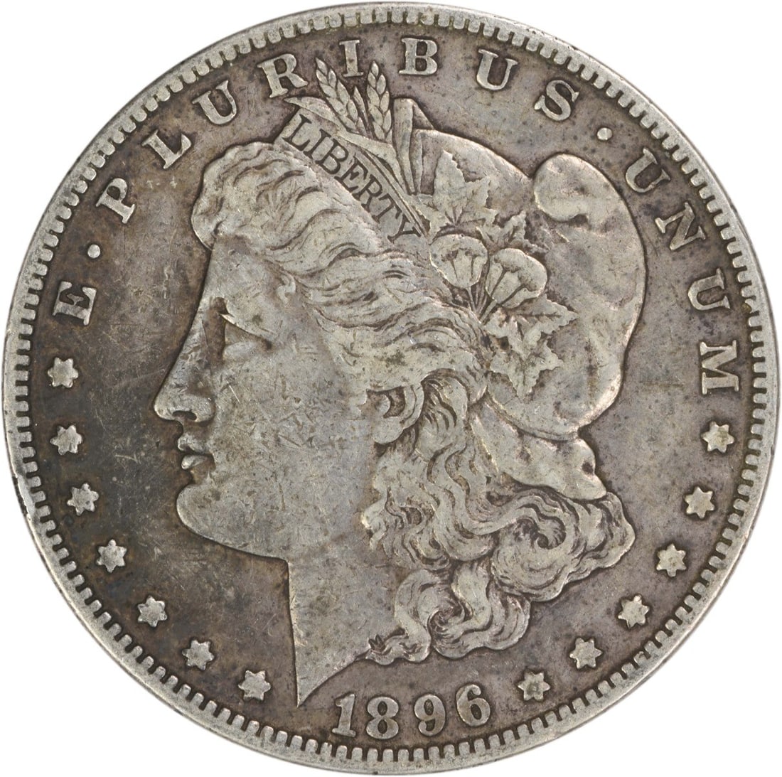 San Francisco Mint 1896-S Morgan Dollar VF 90 Percent Silver Uncertified Coin: San Francisco Mint 1896-S Morgan Dollar VF 90 Percent Silver Uncertified Coin This is a 1896-S Morgan Silver Dollar from the United States, featuring a composition of 90% silver and 10% copper. Design