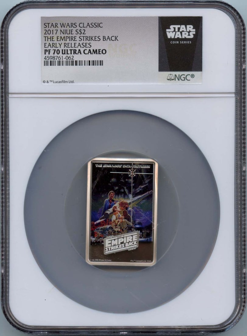2017 Niue S$2 Coin NGC PR70 The Empire Strikes Back Early Releases: 2017 Niue S$2 Coin NGC PR70 The Empire Strikes Back Early Releases This 2017 Niue The Empire Strikes Back S$2 coin is an un-used collectible, certified by NGC with a perfect PR70 grade. It is a proof 