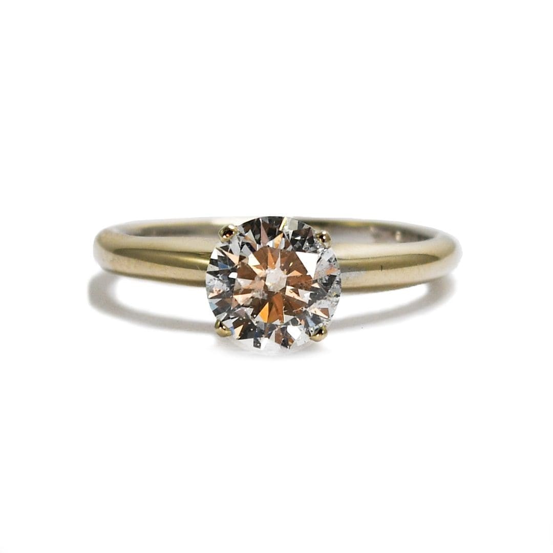 18K White Gold Round Diamond Solitaire Ring 1.00 ct (1 of 6)
