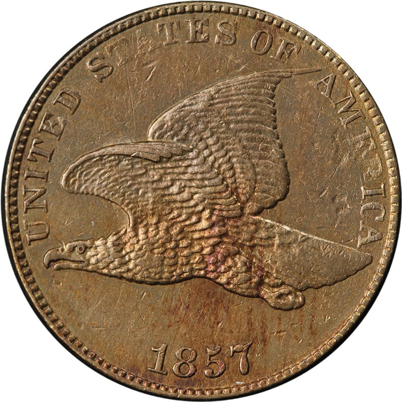 1857 Flying Eagle Cent AU Copper Coin with Strong Strike (1 of 2)