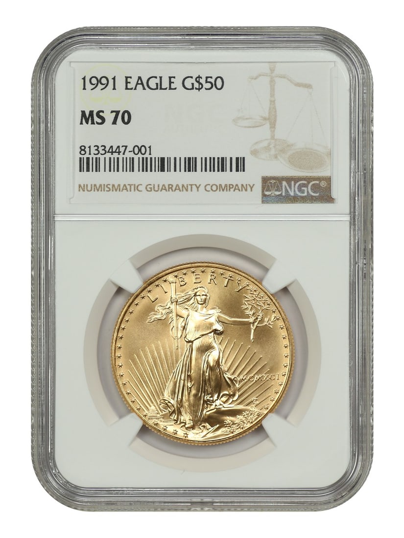 NGC MS70 1991 $50 Gold Eagle Bullion Coin (1 of 4)
