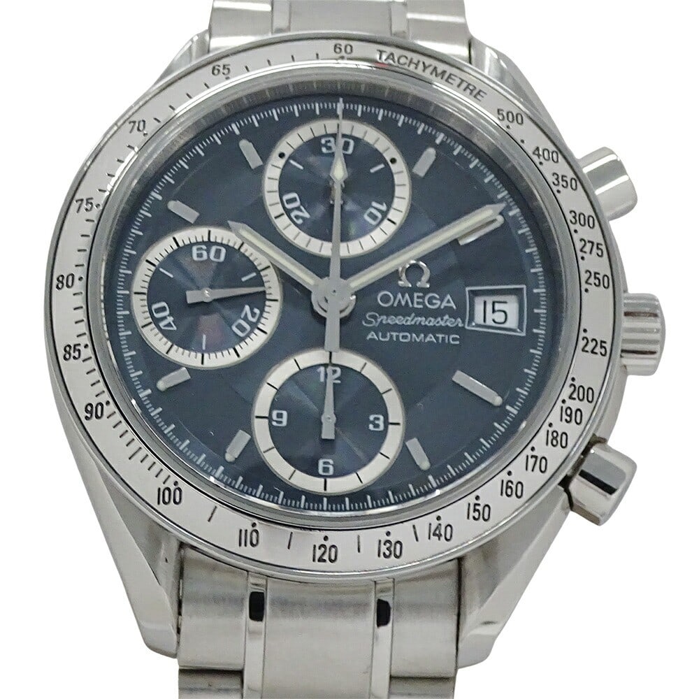 Omega Speedmaster 3513.46 Blue Gray Dial Date Chronograph Automatic Watch: Omega Speedmaster 3513.46 Blue Gray Dial Date Chronograph Automatic Watch This OMEGA Speedmaster 3513.46 is a men's automatic chronograph wristwatch featuring a blue-gray dial and a stainless steel ca
