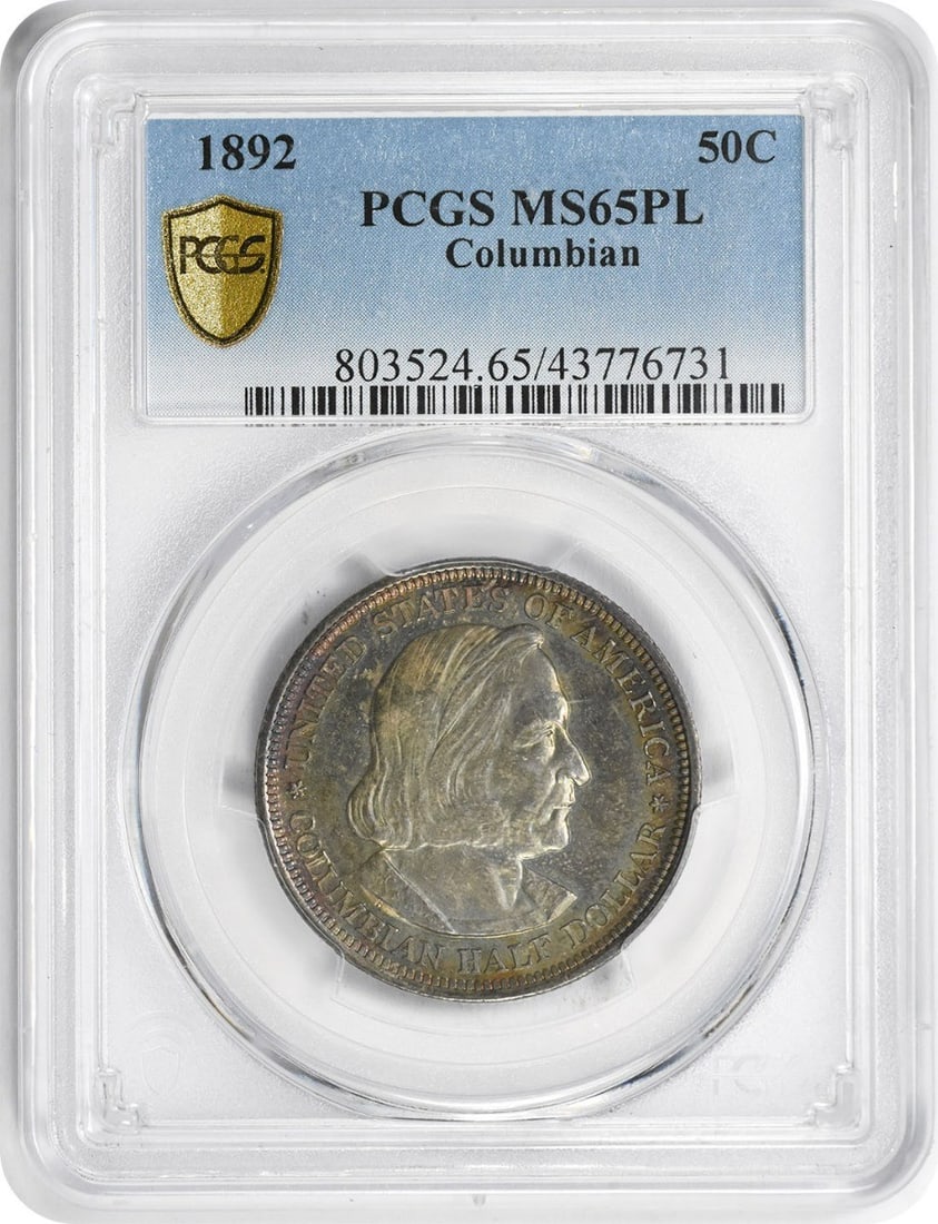 1892 Columbian Commemorative Silver Half Dollar MS65 PCGS Uncirculated: 1892 Columbian Commemorative Silver Half Dollar MS65 PCGS Uncirculated This Columbian Commemorative Silver Half Dollar is a stunning piece from 1892, showcasing exceptional craftsmanship and historica