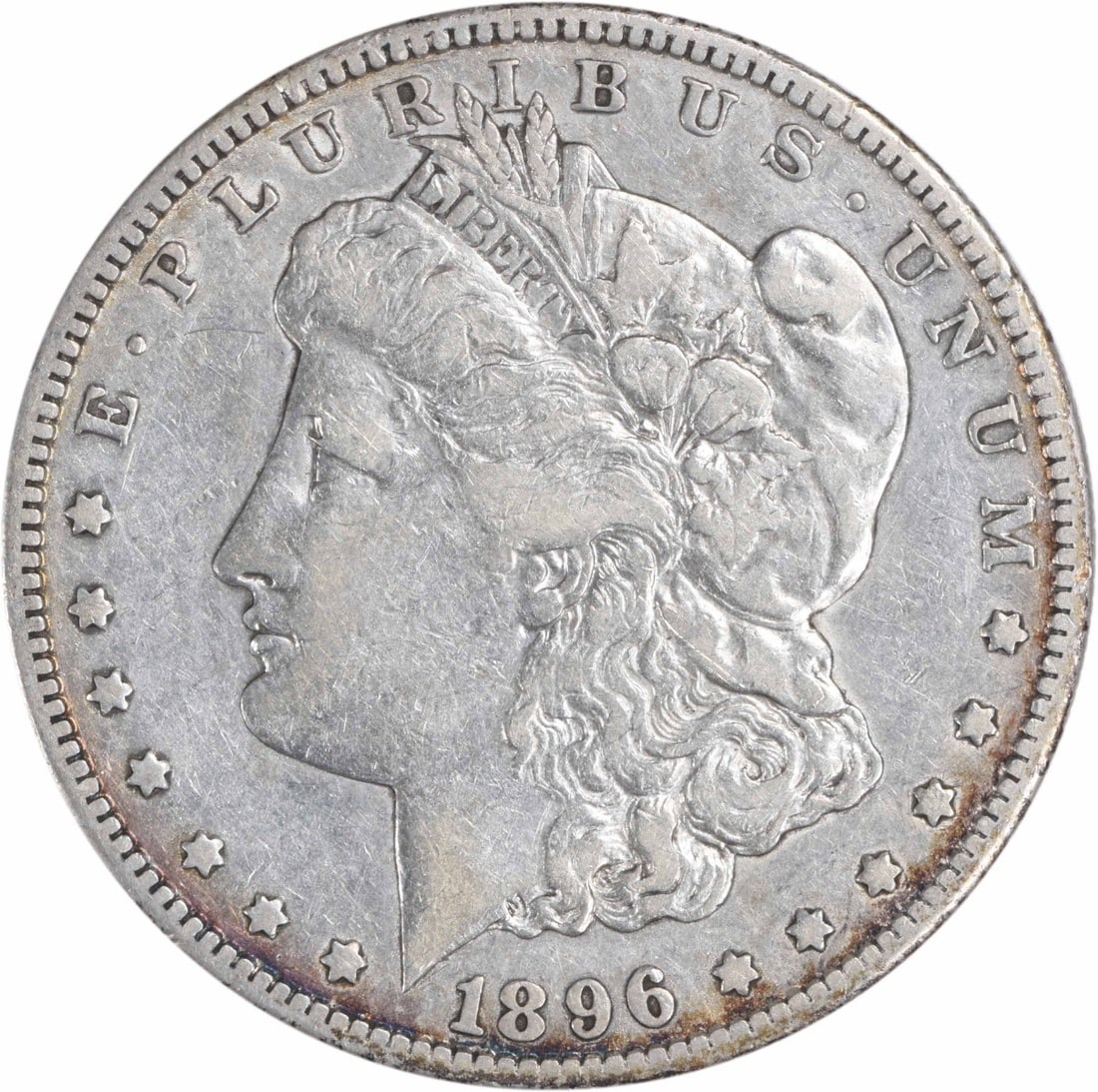 1896-S Morgan Silver Dollar VF Uncertified 90% Silver Coin: 1896-S Morgan Silver Dollar VF Uncertified 90% Silver Coin This 1896-S Morgan Silver Dollar is a classic collectible coin, featuring a design by George T. Morgan. The coin is graded as VF (Very Fine) 