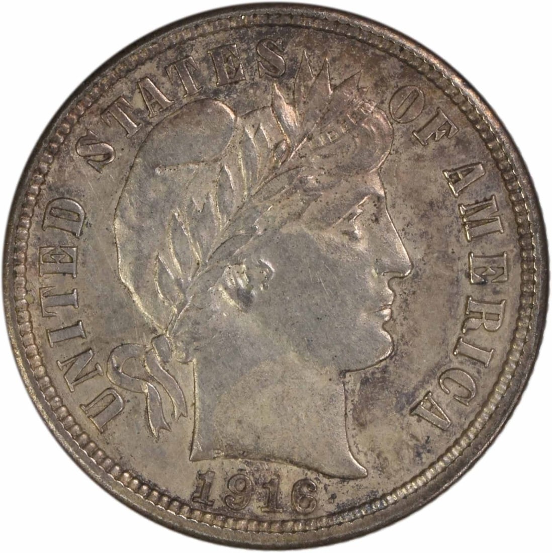 1916 Barber Dime AU About Uncirculated Philadelphia Uncertified 90 Percent Silver Coin: 1916 Barber Dime AU About Uncirculated Philadelphia Uncertified 90 Percent Silver Coin This 1916 Barber Silver Dime from the Philadelphia Mint is an attractive circulated example graded as About Uncir
