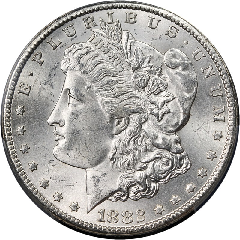 PCGS MS63 1882-CC Morgan Silver Dollar Blast White (1 of 4)