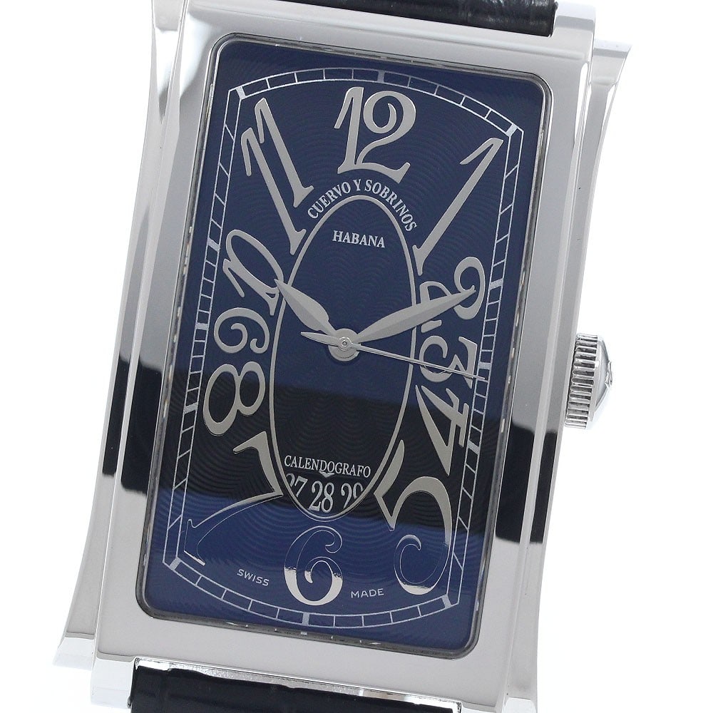 Cuervo y Sobrinos Prominente Date A1012 Mens Wristwatch (1 of 6)