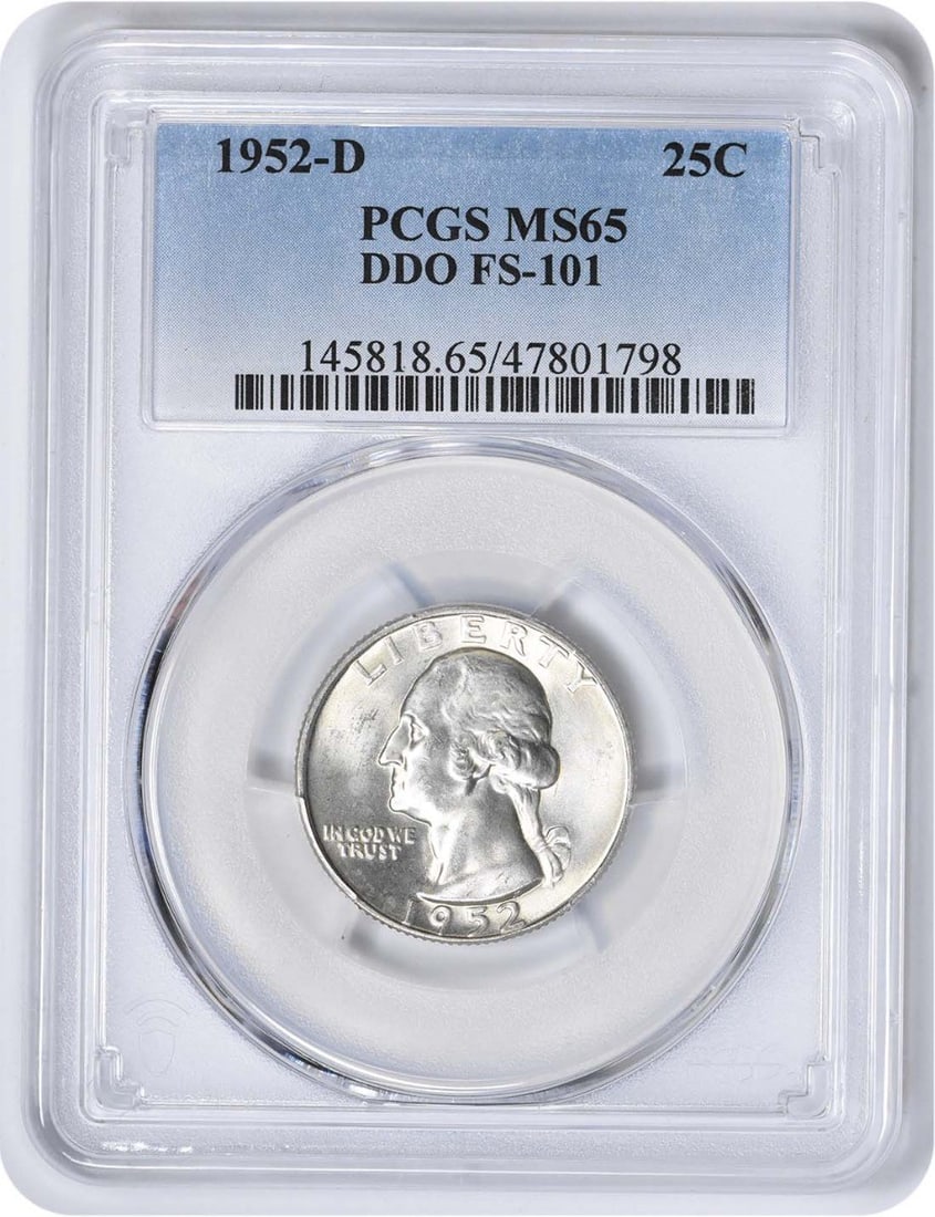 1952 Denver Washington Quarter DDO FS-101 PCGS MS65 (1 of 4)