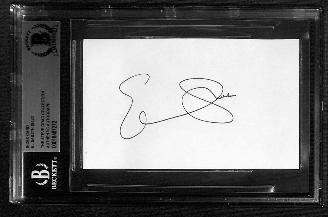 Beckett Slabbed Elisabeth Shue Signed Index Card (1 of 1)