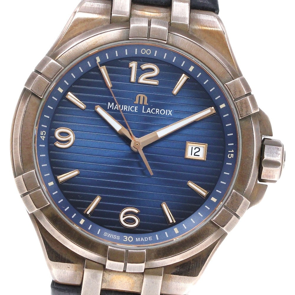 Maurice Lacroix Icon Bronze quartz date men's watch 43mm: Maurice Lacroix Icon Bronze quartz date men's watch 43mm This Maurice Lacroix Icon Bronze Date Quartz men's wristwatch is a limited edition model, with only 500 pieces produced worldwide. The watch fe