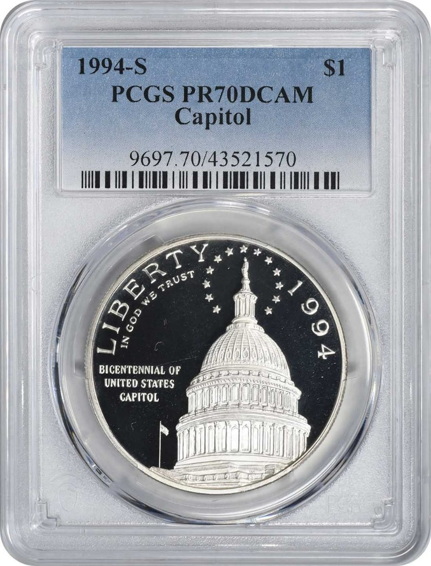 1994-S Capitol Silver Commemorative Dollar PR70DCAM PCGS Uncirculated (1 of 2)