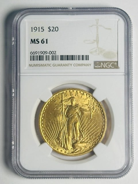 1915 Saint Gaudens Gold Double Eagle NGC MS-61 (1 of 2)