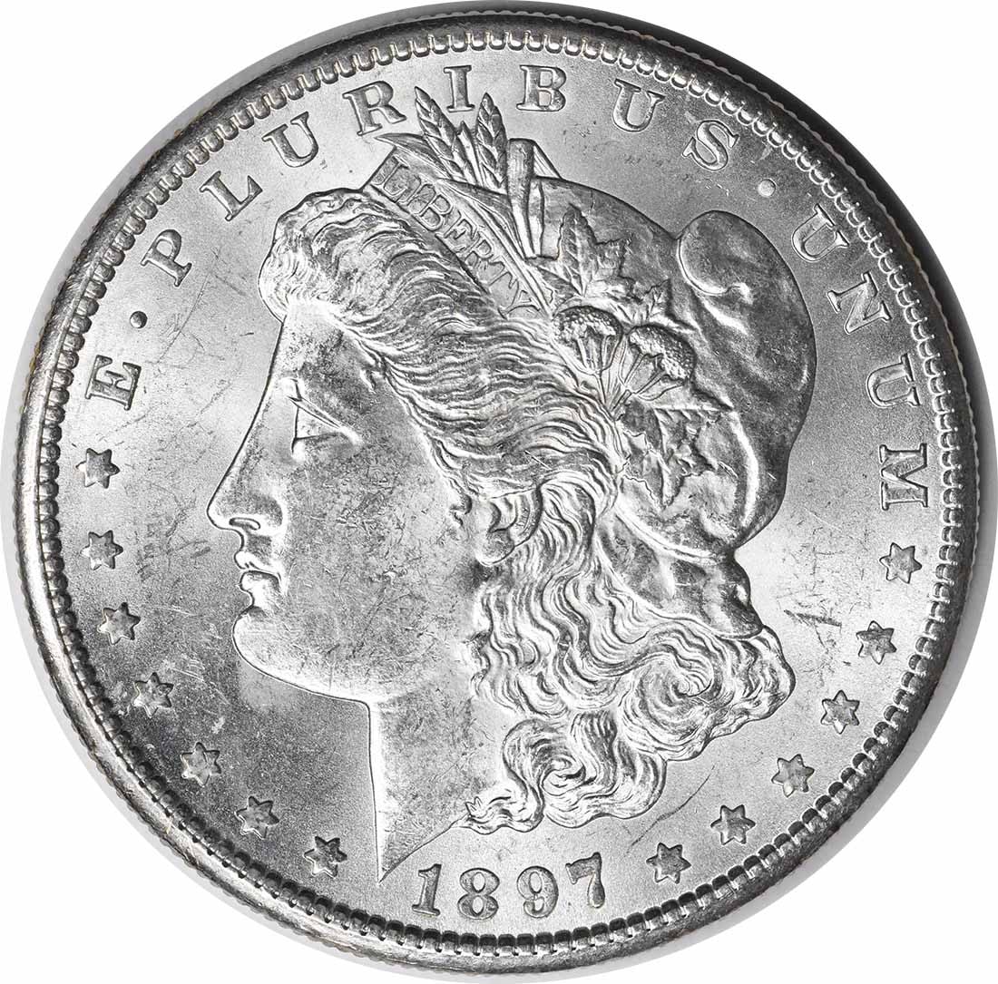Uncirculated 1897-S Silver Dollar Morgan Choice BU San Francisco Mint Uncertified: Uncirculated 1897-S Silver Dollar Morgan Choice BU San Francisco Mint Uncertified This 1897-S Morgan Silver Dollar is an uncirculated coin graded as Choice BU. Minted in San Francisco, it features a s