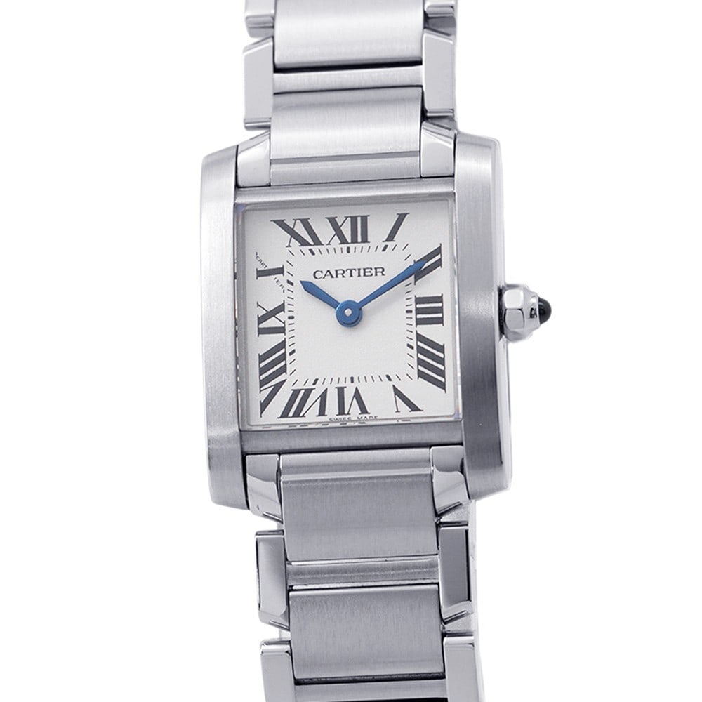 Cartier Tank Francaise SM Quartz Silver Dial Womens Wristwatch: Cartier Tank Francaise SM Quartz Silver Dial Womens Wristwatch This Cartier Tank Francaise Small Model wristwatch features a quartz movement and a silver dial. Designed for women, it combines timeless