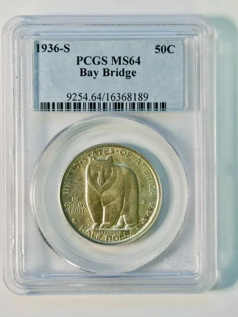 1936 San Francisco Bay Bridge Commemorative Silver Dollar PCGS MS64 (1 of 2)